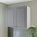 Ver imagem 1 de Armário Aéreo 2 Portas 80 cm Pérola Yescasa Cinza/Branco