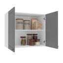 Ver imagem 3 de Armário Aéreo 2 Portas 80 cm Pérola Yescasa Cinza/Branco