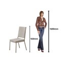 Ver imagem 5 de Conjunto Sala de Jantar Mesa em MDF com Vidro com 4 Cadeiras Moscou Bege/Champagne/Marrom/Off White