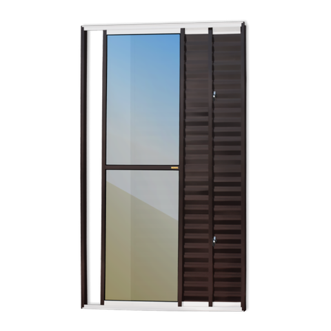 Porta Balcão Alumínio 3F.210 x 150 V.Refl.Mix Corten Brimak