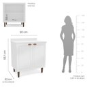 Ver imagem 4 de Balcão para Cozinha 2 Portas 80cm sem Tampo Pérola Branco Yescasa