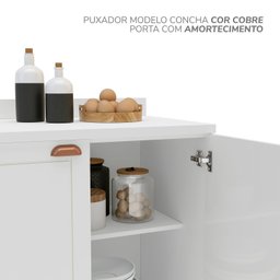 Balcão para Cozinha 2 Portas 80 Cm Pérola Yescasa - 6