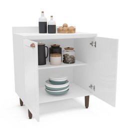 Balcão para Cozinha 2 Portas 80 Cm Pérola Yescasa - 3