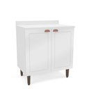 Ver imagem 3 de Balcão para Cozinha 2 Portas 80cm sem Tampo Pérola Branco Yescasa