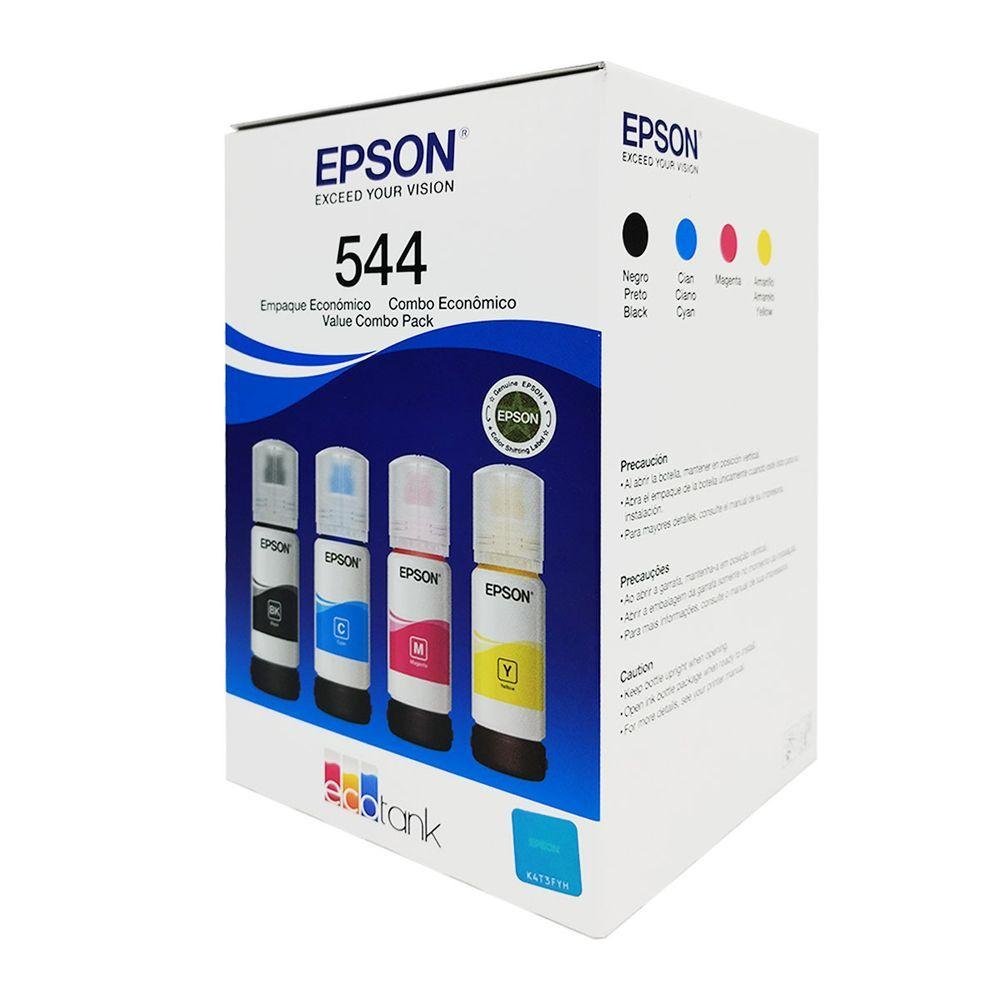 Kit Refil de Tinta Epson 544, Preto/magenta/ciano/amarelo, 65ml - T544520-4p - 2