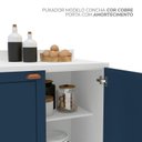 Ver imagem 6 de Balcão para Cozinha 2 Portas 80cm com Tampo Pérola Branco e Azul Yescasa