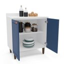 Ver imagem 5 de Balcão para Cozinha 2 Portas 80cm com Tampo Pérola Branco e Azul Yescasa