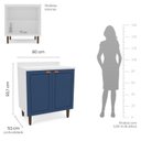Ver imagem 4 de Balcão para Cozinha 2 Portas 80cm com Tampo Pérola Branco e Azul Yescasa
