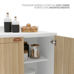 Balcão para Cozinha 2 Portas 80 Cm Pérola Yescasa - 6