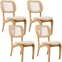 Ver imagem 1 de Kit 4 Cadeiras para Sala de Jantar Cozinha Estofada e Tela Mariah L02 Linho Cru - Lyam Decor
