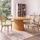 Ver imagem 3 de Kit 4 Cadeiras para Sala de Jantar Cozinha Estofada e Tela Mariah L02 Linho Cru - Lyam Decor