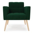 Ver imagem 2 de Poltrona Sala Estar Pé Palito Natural Kit 2 Elisa Bouclê Verde D03 - D'Rossi