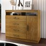 Cômoda Ipanema Sapateira espaço para tv com 4 Gavetas 1 Porta 2 nichos MobyCasa Moveis Canela Off Wh - 1