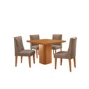 Ver imagem 2 de Mesa de Jantar Eloise Canto Copo 4 Cadeiras Isadora Moderna Veludo Capuccino/naturalle