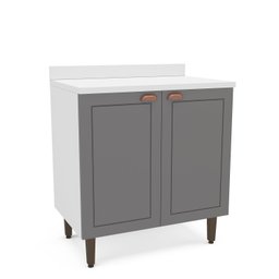 Balcão para Cozinha 2 Portas 80 Cm Pérola Yescasa - 4