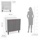 Ver imagem 4 de Balcão para Cozinha 2 Portas 80cm sem Tampo Pérola Branco e Cinza Yescasa