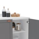 Ver imagem 6 de Balcão para Cozinha 2 Portas 80cm sem Tampo Pérola Branco e Cinza Yescasa