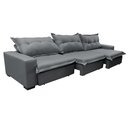 Ver mais imagens de Sofá Retrátil e Reclinável 3.52m com Molas Ensacadas Cama inBox Prime Tecido Linho Cinza Escuro