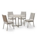 Ver imagem 2 de Conjunto Sala de Jantar Mesa em MDF com Vidro 4 Cadeiras Moscou Marrom/Fendi