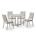 Ver imagem 2 de Conjunto Sala de Jantar Mesa em MDF com Vidro 4 Cadeiras Moscou Marrom/Fendi/Bege
