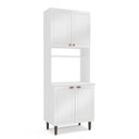 Ver imagem 4 de Paneleiro/Torre Quente 4 Portas 2 Nichos para Forno e Utensílios com 80 cm Pérola Yescasa Branco
