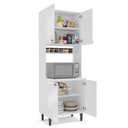 Ver imagem 3 de Paneleiro/Torre Quente 4 Portas 2 Nichos para Forno e Utensílios com 80 cm Pérola Yescasa Branco