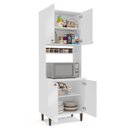 Ver imagem 3 de Paneleiro/Torre Quente 4 Portas 2 Nichos para Forno e Utensílios com 80 cm Pérola Yescasa Branco