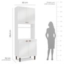 Ver imagem 6 de Paneleiro/Torre Quente 4 Portas 2 Nichos para Forno e Utensílios com 80 cm Pérola Yescasa Branco