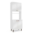 Ver imagem 4 de Paneleiro / Torre Quente 4 Portas 2 Nichos para Forno e Utensílios com 80 Cm Pérola Yescasa