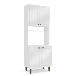 Paneleiro / Torre Quente 4 Portas 2 Nichos para Forno e Utensílios com 80 Cm Pérola Yescasa - 4