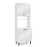 Paneleiro / Torre Quente 4 Portas 2 Nichos para Forno e Utensílios com 80 Cm Pérola Yescasa - 4