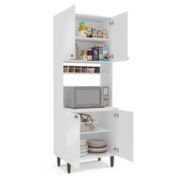 Paneleiro / Torre Quente 4 Portas 2 Nichos para Forno e Utensílios com 80 Cm Pérola Yescasa - 3