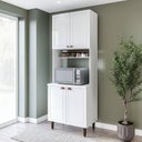 Ver imagem 1 de Paneleiro/Torre Quente 4 Portas 2 Nichos para Forno e Utensílios com 80 cm Pérola Yescasa Branco