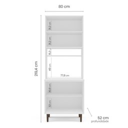 Paneleiro / Torre Quente 4 Portas 2 Nichos para Forno e Utensílios com 80 Cm Pérola Yescasa - 5