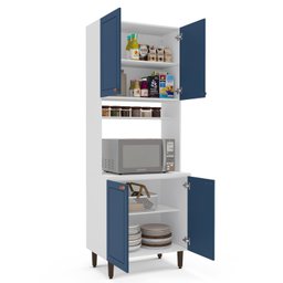 Paneleiro / Torre Quente 4 Portas 2 Nichos para Forno e Utensílios com 80 Cm Pérola Yescasa - 3