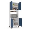 Paneleiro / Torre Quente 4 Portas 2 Nichos para Forno e Utensílios com 80 Cm Pérola Yescasa - 3