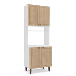 Paneleiro / Torre Quente 4 Portas 2 Nichos para Forno e Utensílios com 80 Cm Pérola Yescasa - 4