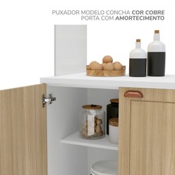 Paneleiro / Torre Quente 4 Portas 2 Nichos para Forno e Utensílios com 80 Cm Pérola Yescasa - 7