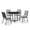 Ver imagem 2 de Conjunto Sala de Jantar Mesa em MDF com Vidro 4 Cadeiras Moscou Preto/Cinza