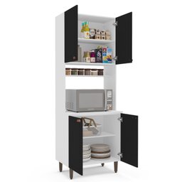Paneleiro / Torre Quente 4 Portas 2 Nichos para Forno e Utensílios com 80 Cm Pérola Yescasa - 3