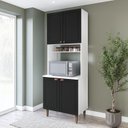 Ver imagem 2 de Paneleiro / Torre Quente 4 Portas 2 Nichos para Forno e Utensílios com 80 Cm Pérola Yescasa