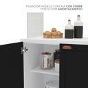 Ver imagem 7 de Paneleiro/Torre Quente 4 Portas 2 Nichos para Forno e Utensílios com 80 cm Pérola Yescasa Preto/Bran
