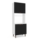 Ver imagem 4 de Paneleiro/Torre Quente 4 Portas 2 Nichos para Forno e Utensílios com 80 cm Pérola Yescasa Preto/Bran