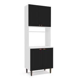 Paneleiro / Torre Quente 4 Portas 2 Nichos para Forno e Utensílios com 80 Cm Pérola Yescasa - 4