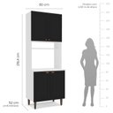 Ver imagem 6 de Paneleiro / Torre Quente 4 Portas 2 Nichos para Forno e Utensílios com 80 Cm Pérola Yescasa