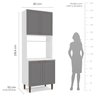 Paneleiro / Torre Quente 4 Portas 2 Nichos para Forno e Utensílios com 80 Cm Pérola Yescasa - 6