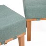 Puff Quadrado Para Sala Apoio Para Os Pés 45 cm Linho Verde - 4