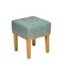Puff Quadrado Para Sala Apoio Para Os Pés 45 cm Linho Verde - 5