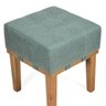 Puff Quadrado Para Sala Apoio Para Os Pés 45 cm Linho Verde - 2