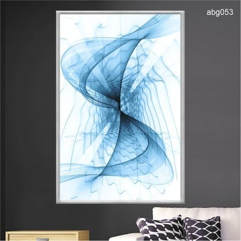 Quadro Decorativo - Movimento Abstrato Azul Abg053 Tela Canvas - 80x60cm